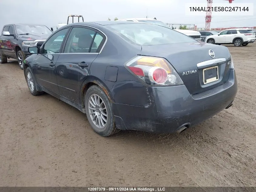 2008 Nissan Altima 2.5 S VIN: 1N4AL21E58C247144 Lot: 12097379