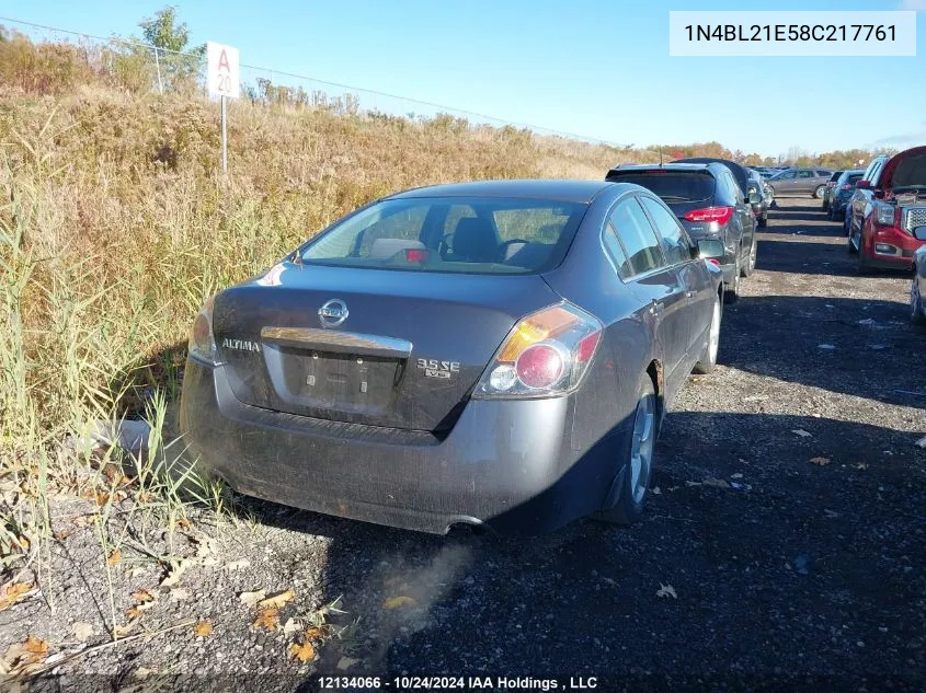 2008 Nissan Altima 3.5Se/3.5Sl VIN: 1N4BL21E58C217761 Lot: 12134066