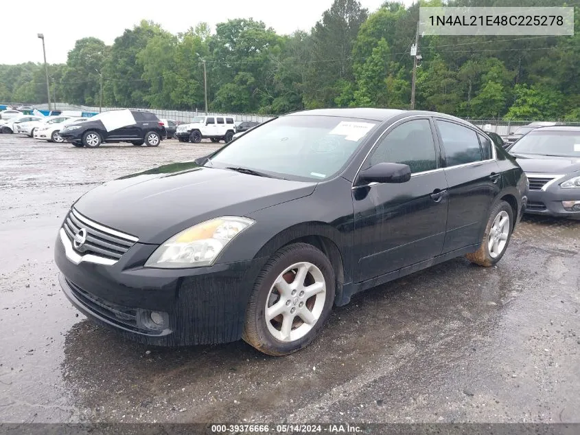 2008 Nissan Altima 2.5 S VIN: 1N4AL21E48C225278 Lot: 39376666