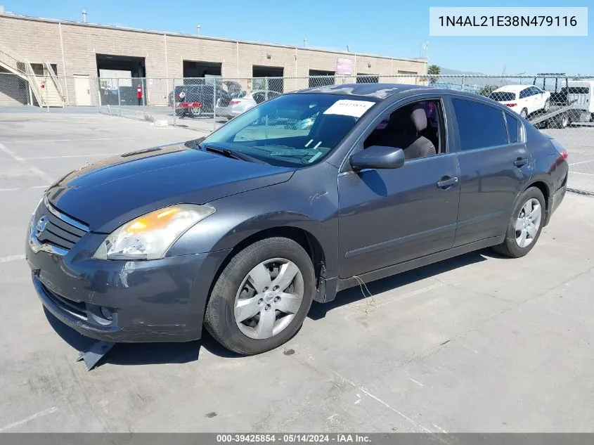 2008 Nissan Altima 2.5 S VIN: 1N4AL21E38N479116 Lot: 39425854