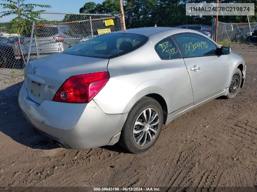 2008 Nissan Altima 2.5 S VIN: 1N4AL24E78C219874 Lot: 39643196