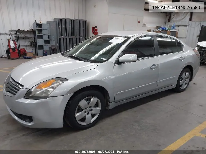 2008 Nissan Altima 2.5 S VIN: 1N4AL21E18N526580 Lot: 39758905