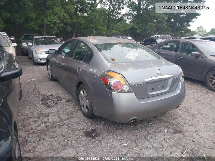 1N4AL21E48N443015 2008 Nissan Altima 2.5 S