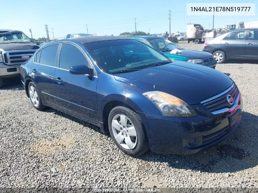 2008 Nissan Altima 2.5 S VIN: 1N4AL21E78N519777 Lot: 39900266