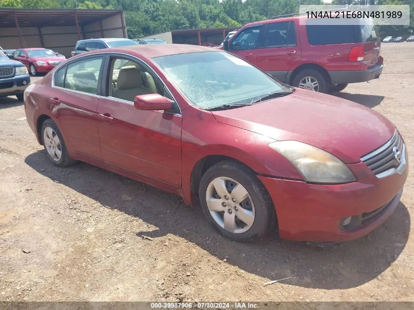 2008 Nissan Altima 2.5 S VIN: 1N4AL21E68N481989 Lot: 39987906