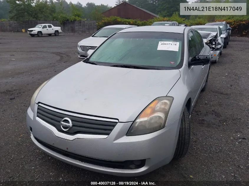 2008 Nissan Altima 2.5 S VIN: 1N4AL21E18N417049 Lot: 40037128