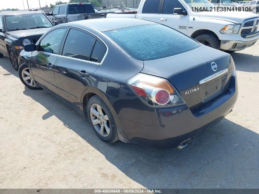 1N4AL21E38N418106 2008 Nissan Altima 2.5 S