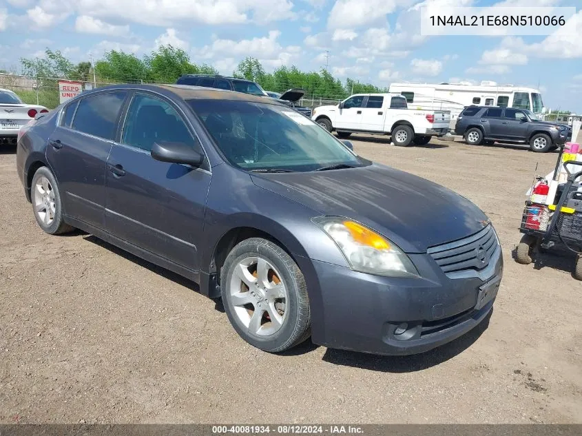 2008 Nissan Altima 2.5 S VIN: 1N4AL21E68N510066 Lot: 40081934