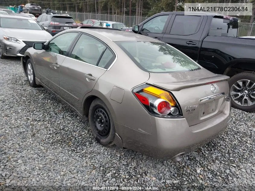 2008 Nissan Altima 2.5 S VIN: 1N4AL21E78C230684 Lot: 40112978