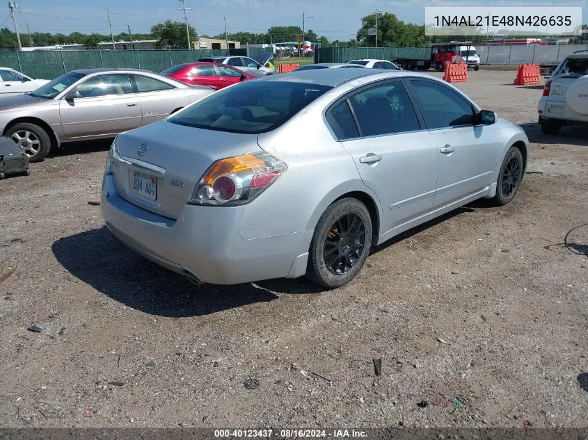 2008 Nissan Altima 2.5 S VIN: 1N4AL21E48N426635 Lot: 40123437