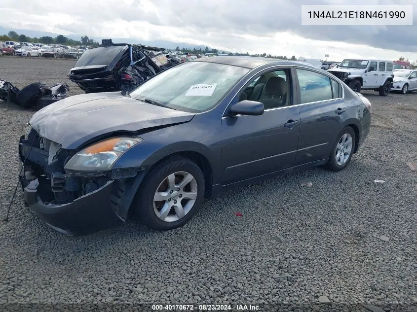 2008 Nissan Altima 2.5 S VIN: 1N4AL21E18N461990 Lot: 40170672