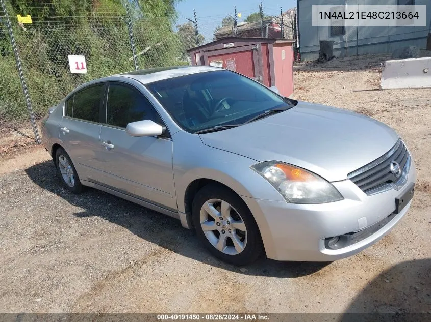 2008 Nissan Altima 2.5 S VIN: 1N4AL21E48C213664 Lot: 40191450