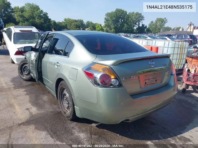 2008 Nissan Altima 2.5 S VIN: 1N4AL21E48N535175 Lot: 40197262