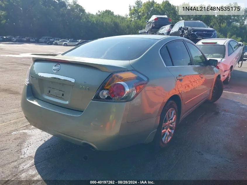 2008 Nissan Altima 2.5 S VIN: 1N4AL21E48N535175 Lot: 40197262