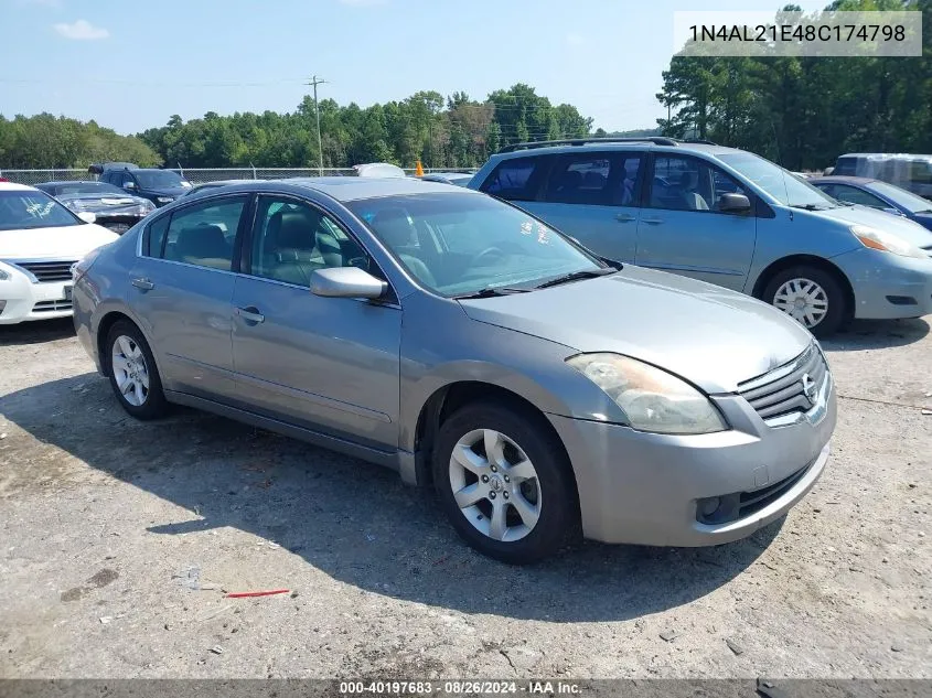 2008 Nissan Altima 2.5 S VIN: 1N4AL21E48C174798 Lot: 40197683