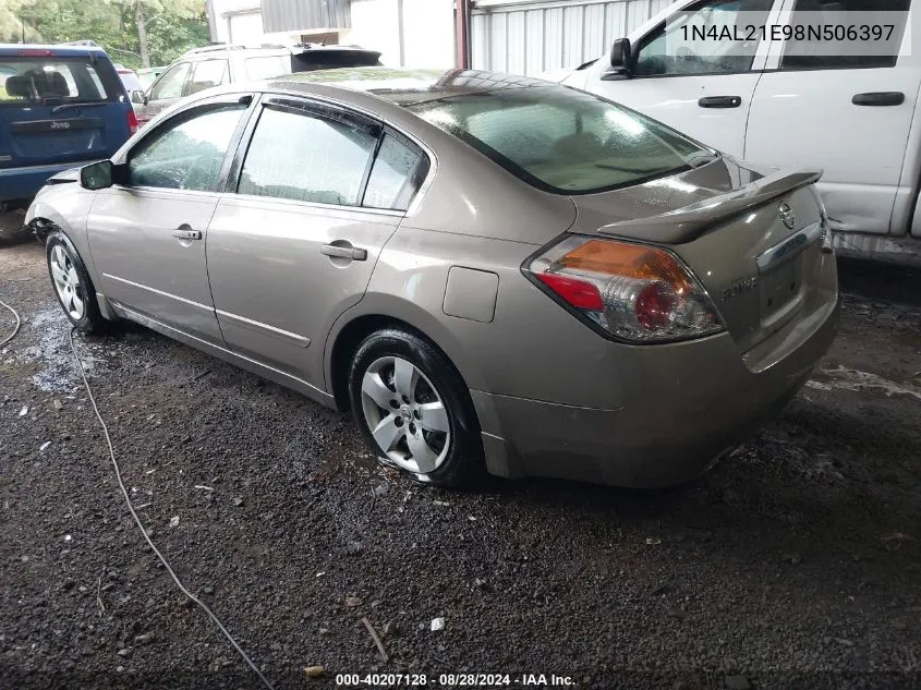 2008 Nissan Altima 2.5 S VIN: 1N4AL21E98N506397 Lot: 40207128