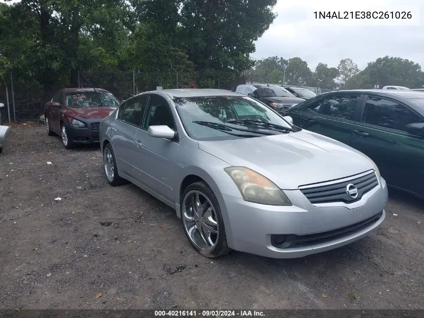 2008 Nissan Altima 2.5 S VIN: 1N4AL21E38C261026 Lot: 40216141