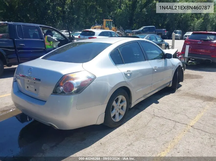 2008 Nissan Altima 2.5 S VIN: 1N4AL21EX8N460787 Lot: 40245268