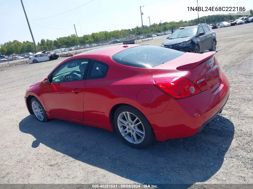 2008 Nissan Altima 3.5 Se VIN: 1N4BL24E68C222186 Lot: 40251531