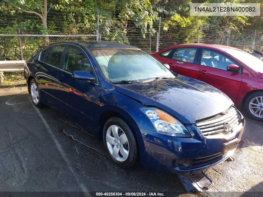 2008 Nissan Altima 2.5/2.5S VIN: 1N4AL21E28N400082 Lot: 40258304