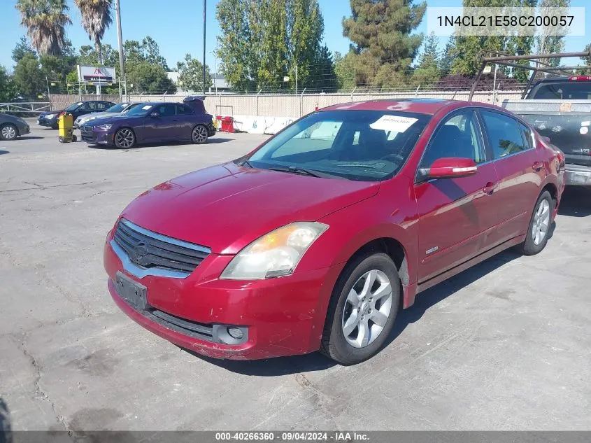 2008 Nissan Altima Hybrid Hybrid VIN: 1N4CL21E58C200057 Lot: 40266360