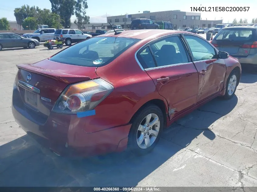 2008 Nissan Altima Hybrid Hybrid VIN: 1N4CL21E58C200057 Lot: 40266360