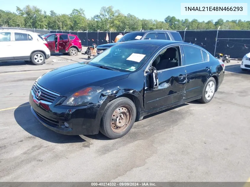 2008 Nissan Altima 2.5 S VIN: 1N4AL21E48N466293 Lot: 40274332