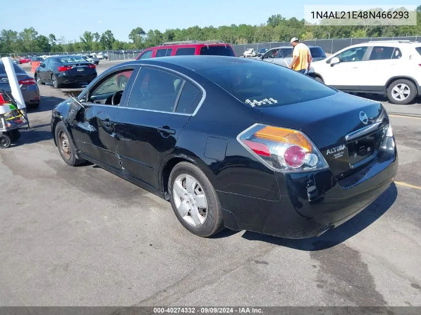 2008 Nissan Altima 2.5 S VIN: 1N4AL21E48N466293 Lot: 40274332