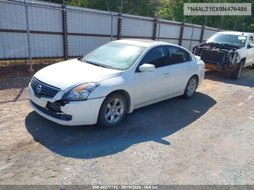 2008 Nissan Altima 2.5 S VIN: 1N4AL21EX8N476486 Lot: 40277732