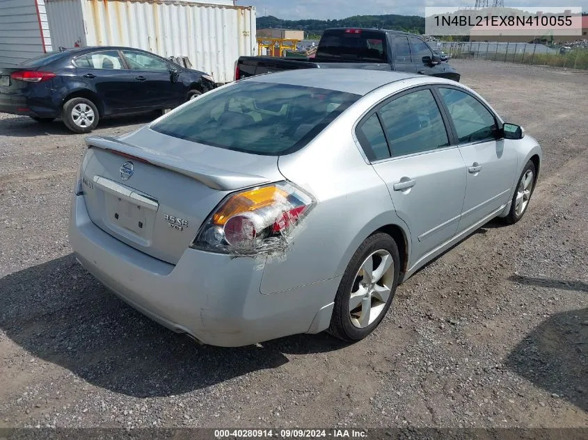 2008 Nissan Altima 3.5 Se VIN: 1N4BL21EX8N410055 Lot: 40280914