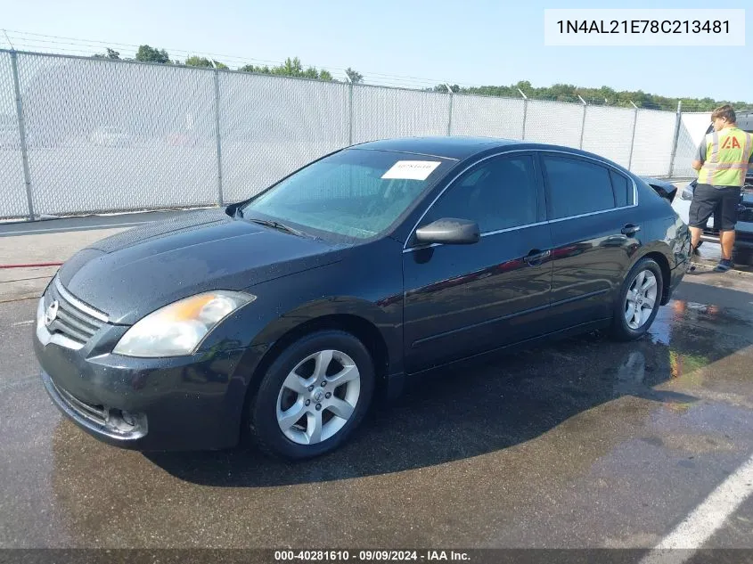 2008 Nissan Altima 2.5 S VIN: 1N4AL21E78C213481 Lot: 40281610