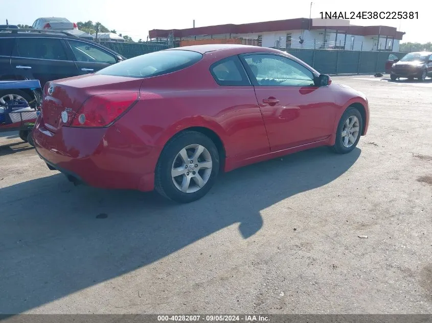 2008 Nissan Altima 2.5 S VIN: 1N4AL24E38C225381 Lot: 40282607