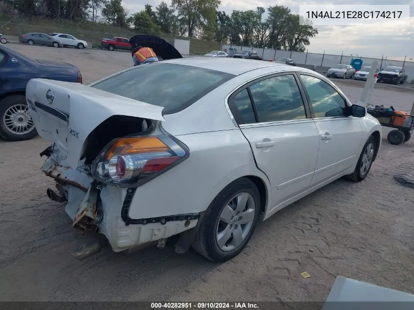 2008 Nissan Altima 2.5/2.5S VIN: 1N4AL21E28C174217 Lot: 40282951