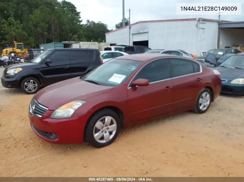 2008 Nissan Altima 2.5 S VIN: 1N4AL21E28C149009 Lot: 40287465