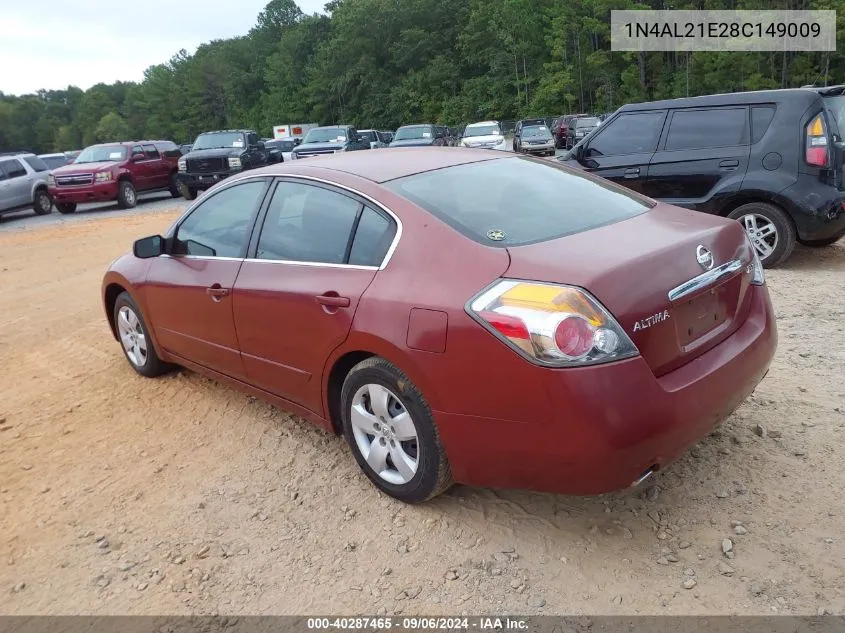 2008 Nissan Altima 2.5 S VIN: 1N4AL21E28C149009 Lot: 40287465