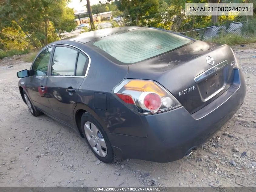 2008 Nissan Altima 2.5/2.5S VIN: 1N4AL21E08C244071 Lot: 40289063