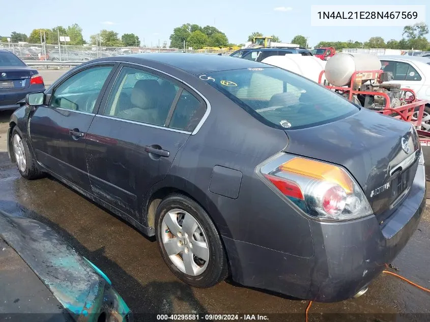 2008 Nissan Altima 2.5 S VIN: 1N4AL21E28N467569 Lot: 40295581