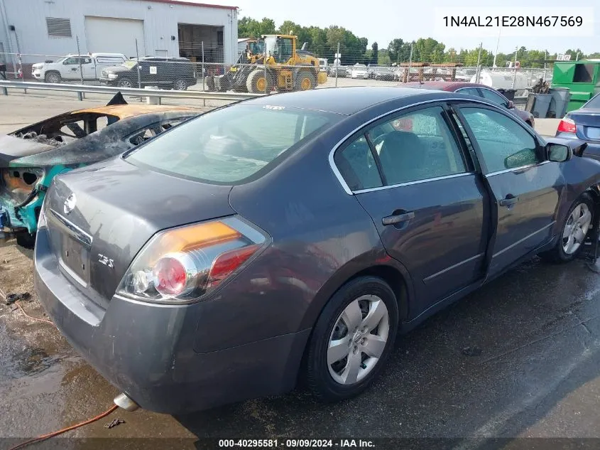 2008 Nissan Altima 2.5 S VIN: 1N4AL21E28N467569 Lot: 40295581