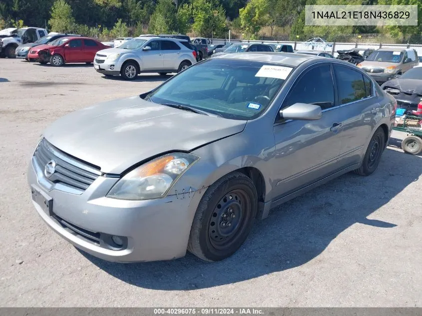 2008 Nissan Altima 2.5 S VIN: 1N4AL21E18N436829 Lot: 40296075