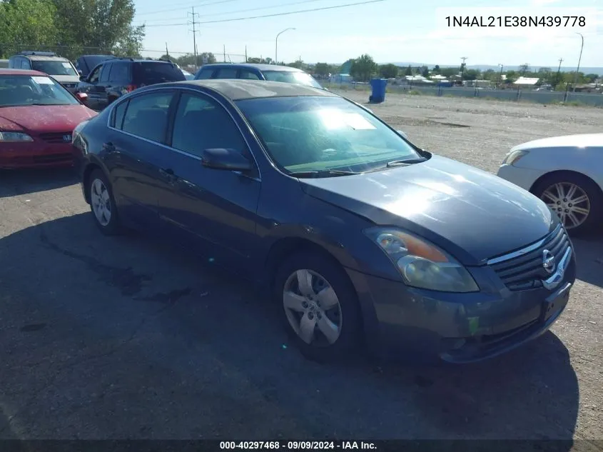 2008 Nissan Altima 2.5 S VIN: 1N4AL21E38N439778 Lot: 40297468