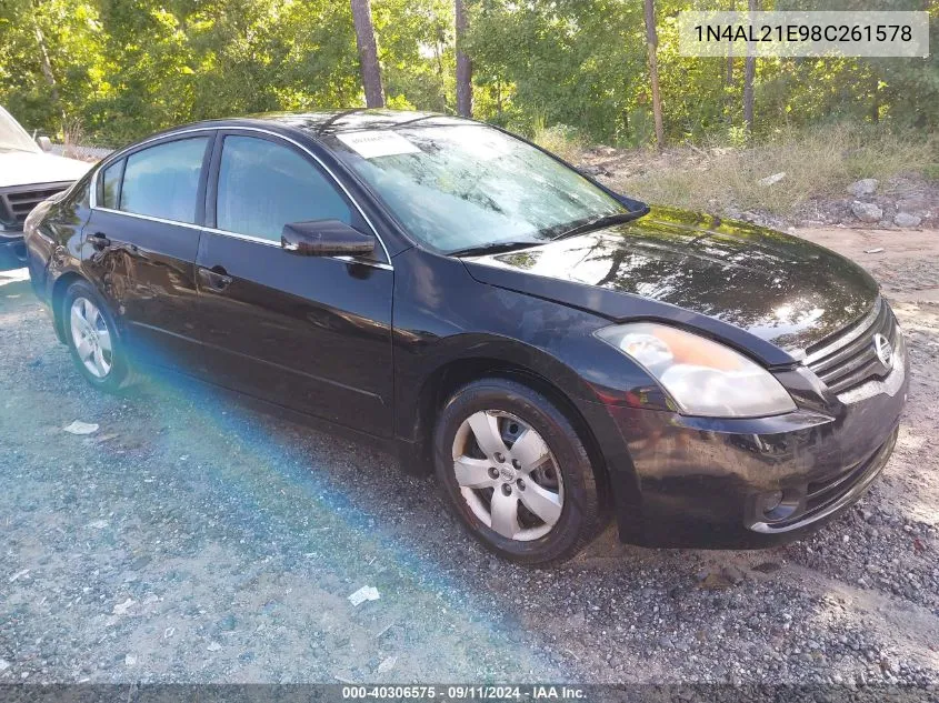 2008 Nissan Altima 2.5 S VIN: 1N4AL21E98C261578 Lot: 40306575