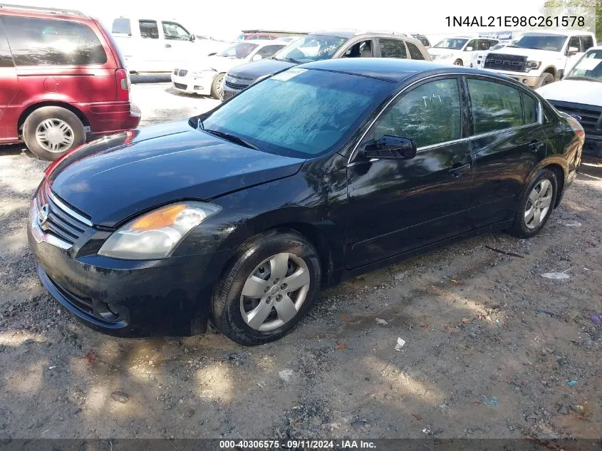 2008 Nissan Altima 2.5 S VIN: 1N4AL21E98C261578 Lot: 40306575