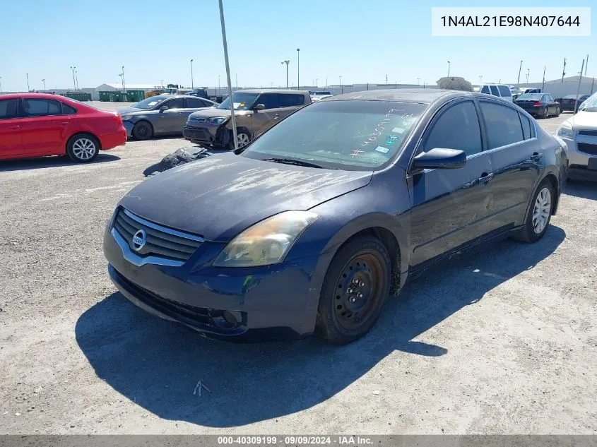 2008 Nissan Altima 2.5 S VIN: 1N4AL21E98N407644 Lot: 40309199