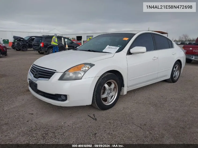 2008 Nissan Altima 2.5 S VIN: 1N4AL21E58N472698 Lot: 40312362