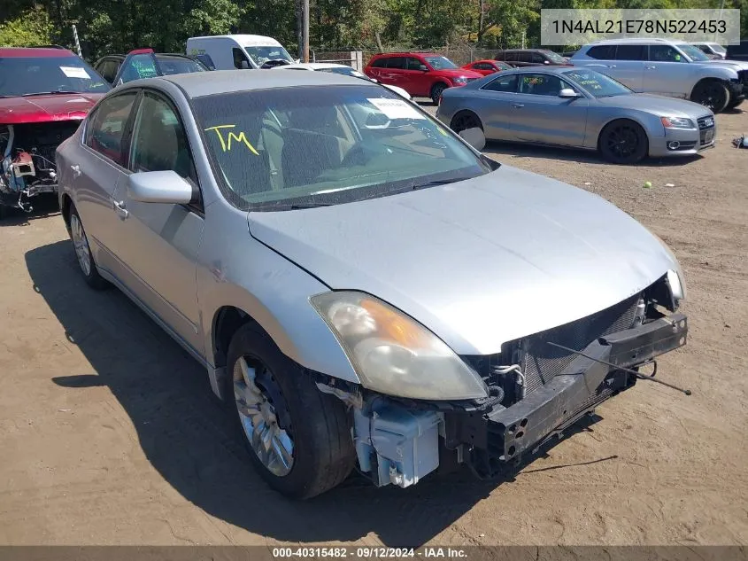 2008 Nissan Altima 2.5 S VIN: 1N4AL21E78N522453 Lot: 40315482