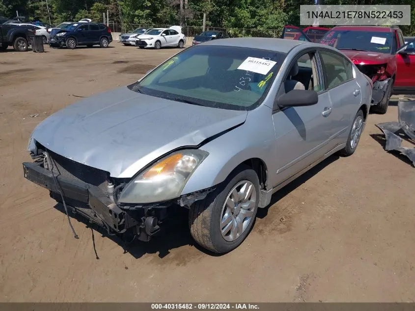 2008 Nissan Altima 2.5 S VIN: 1N4AL21E78N522453 Lot: 40315482