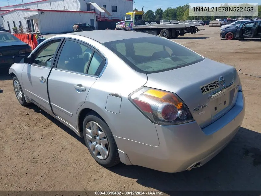 2008 Nissan Altima 2.5 S VIN: 1N4AL21E78N522453 Lot: 40315482