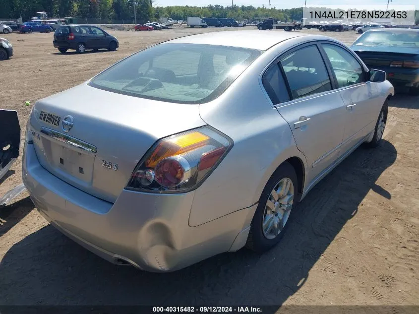 2008 Nissan Altima 2.5 S VIN: 1N4AL21E78N522453 Lot: 40315482