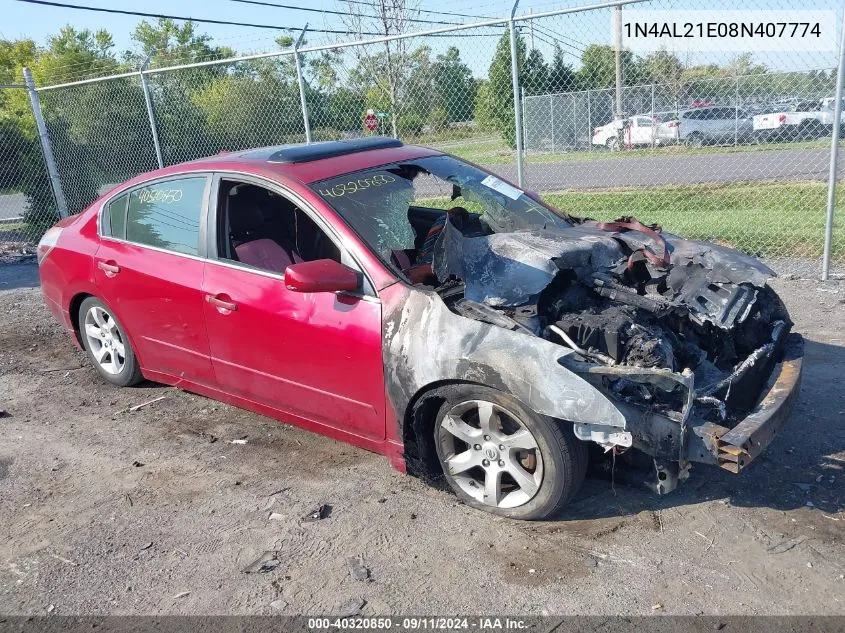 2008 Nissan Altima 2.5/2.5S VIN: 1N4AL21E08N407774 Lot: 40320850