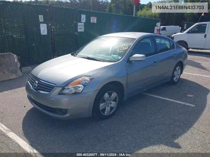 2008 Nissan Altima 2.5 S VIN: 1N4AL21E88N433703 Lot: 40326577